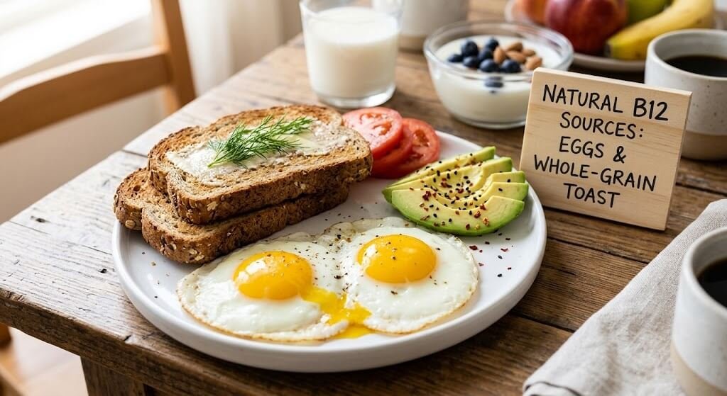 A close-up of a healthy breakfast including