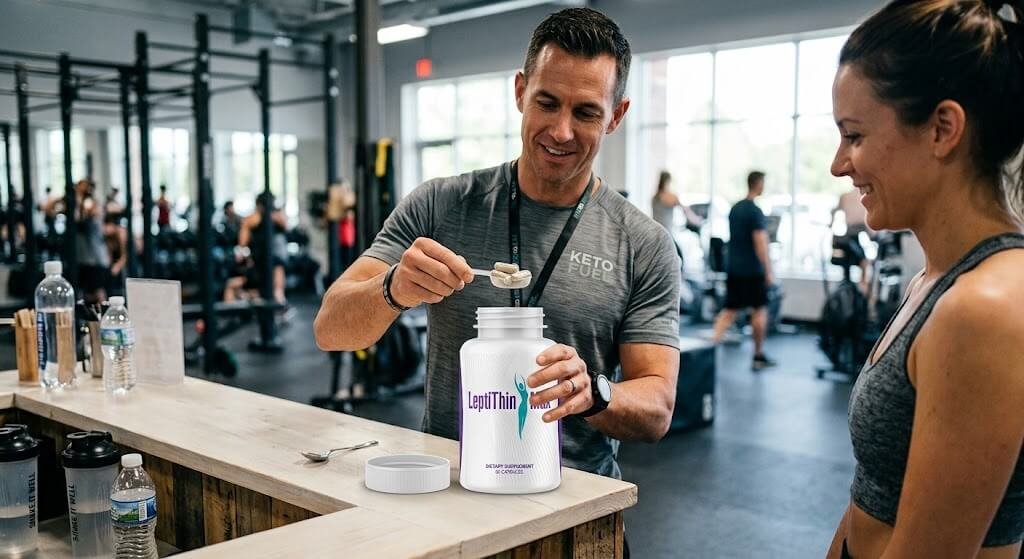 A coach demonstrating how to properly mix a ketone supplement