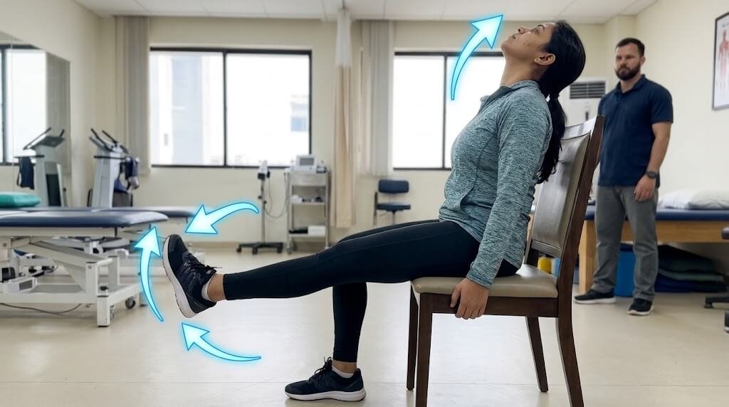 A side-view demonstration of a person performing