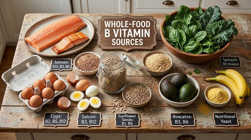 An organized layout of whole-food sources