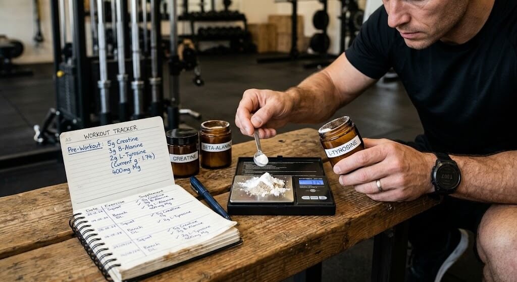 Close-up of a coach measuring out