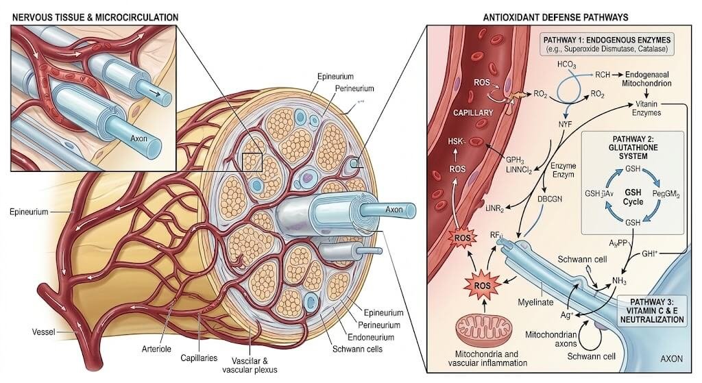 Diagram illustrating peripheral nerve fibers surrounded