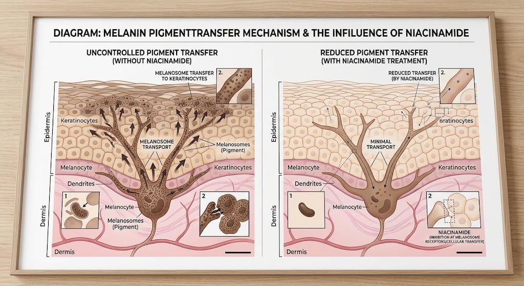 Diagram showing pigment