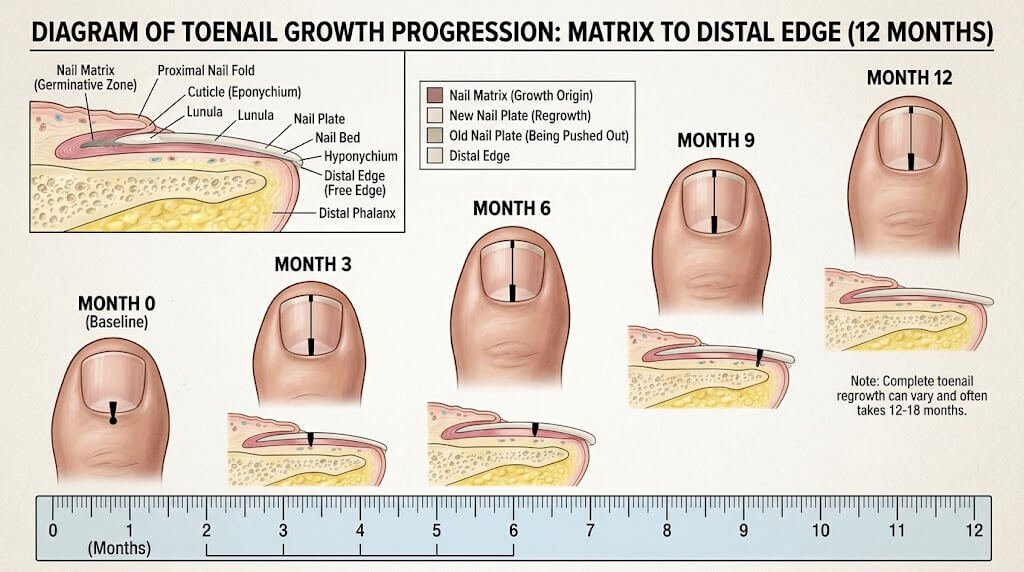 Diagram showing the growth progression