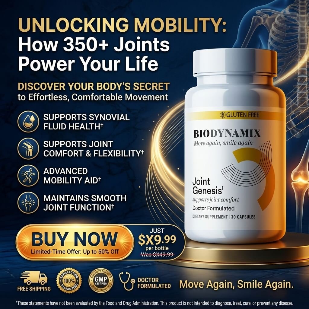 Discover Joint Genesis — a daily wellness supplement designed to support joint health, mobility, and an active lifestyle.*