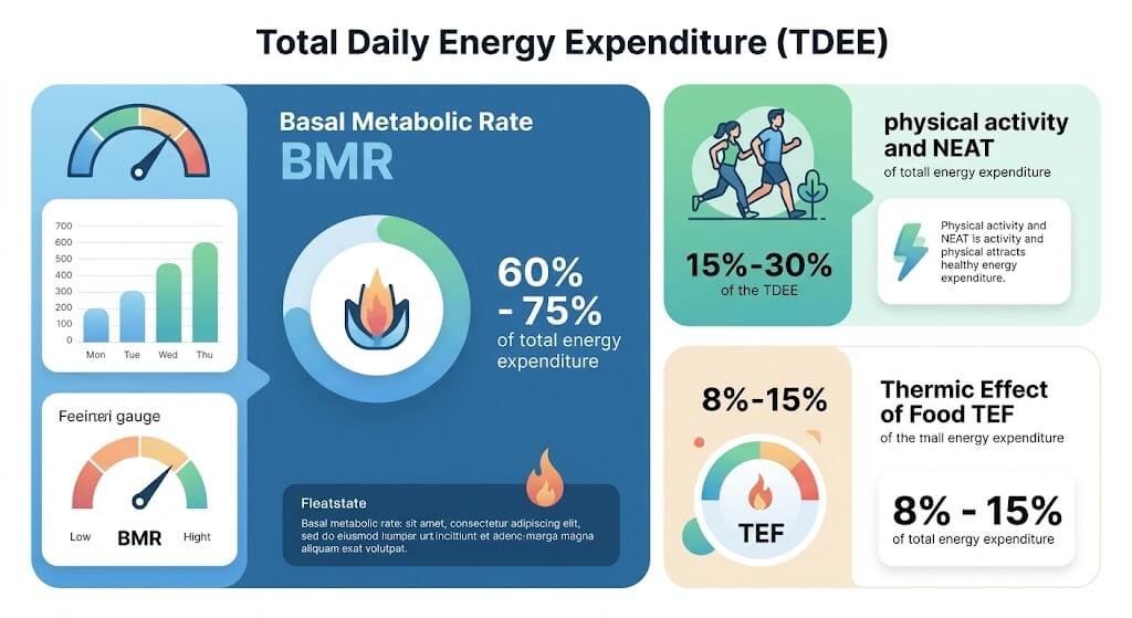 Infographic showing the three main components of Total Daily