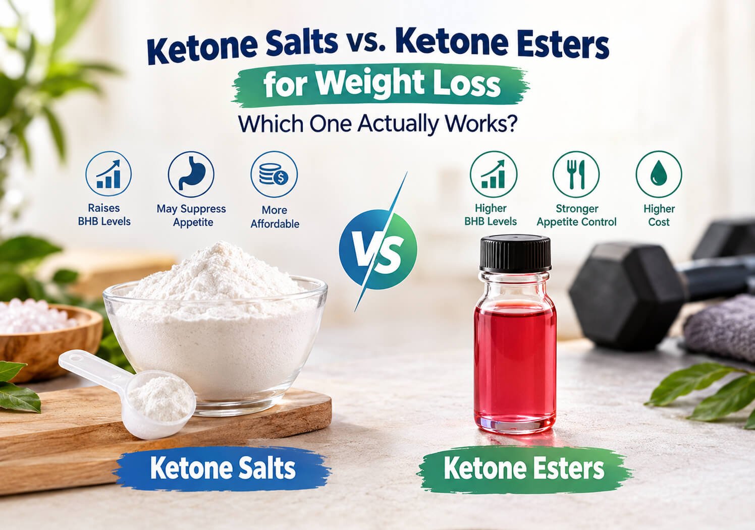 Ketone Salts vs. Ketone Esters for Weight Loss