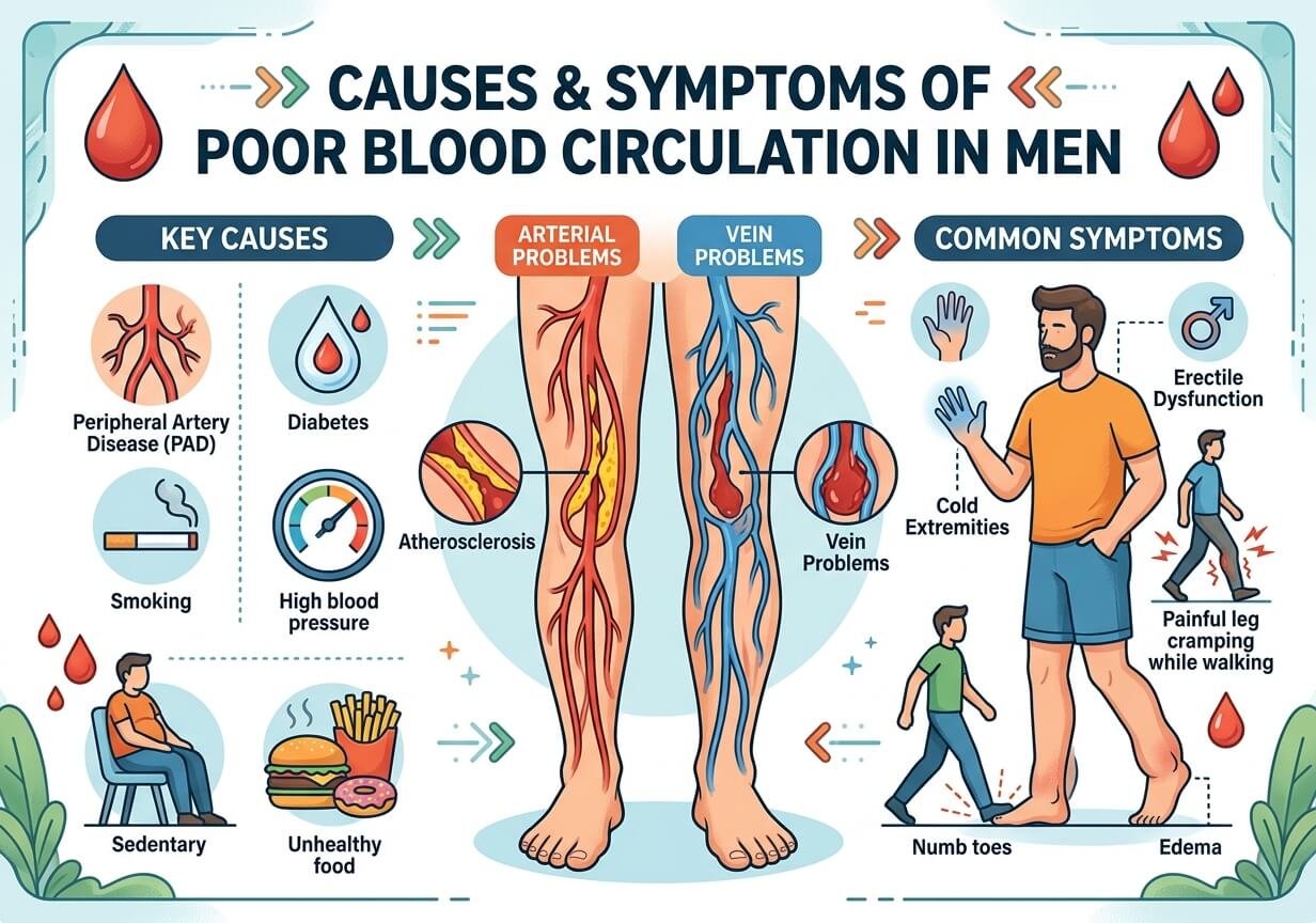 What Causes Poor Blood Circulation in Men