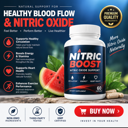 Nitric Boost: Exploring Blood Flow Support and Everyday Vitality.