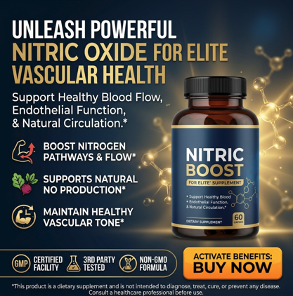 Nitric Boost: Supporting Circulation, Vascular Wellness & Daily Vitality.